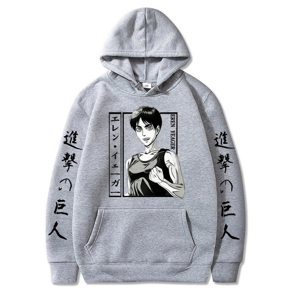 Attack On Titan Anime Hoodie Autumn Winter Casual Warm Hoodies Men Japanese Anime Eren Yeager Sweatshirt Hip Hop Hoody Male