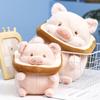 Kawaii Lulu Pig Bread Plush Toy Creative Stuffed Animals Pink Piggy Toast Doll Girl Birthday Toys Girlfriend Cute Gift