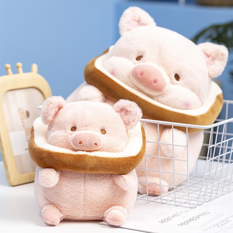 Kawaii Lulu Pig Bread Plush Toy Creative Stuffed Animals Pink Piggy Toast Doll Girl Birthday Toys Girlfriend Cute Gift