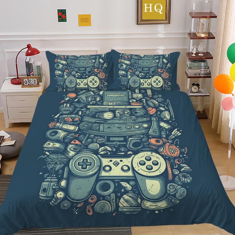 3D Game Console Printing Bedding Set Twin Size Bed Set Cover Children Fashion Design Pillowcase High Quality Bedspread