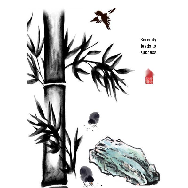 Gerahmtes Bambus-Kunstposter Dekorative Wandmalerei