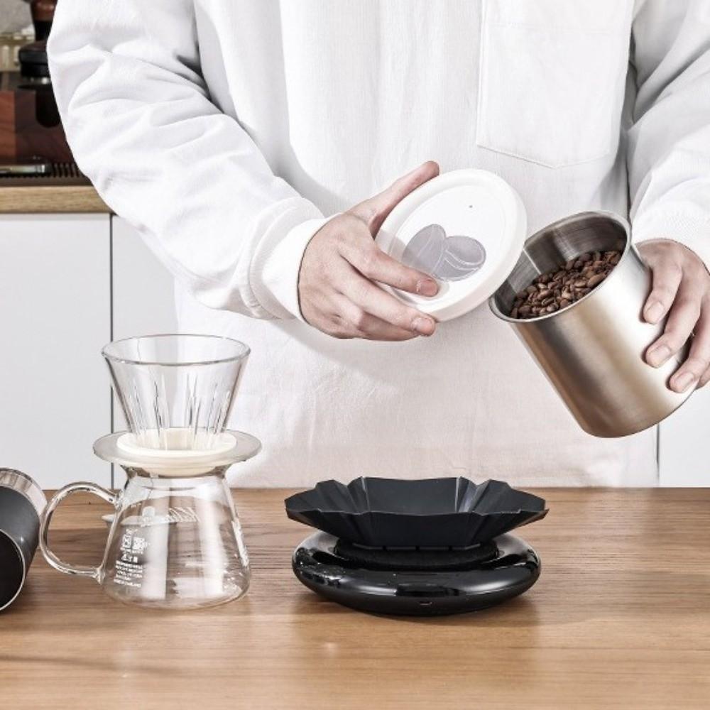 Moisture-proof Coffee Bean Storage Jars Stainless Steel Food Storage Container Tea Tin  Home Use