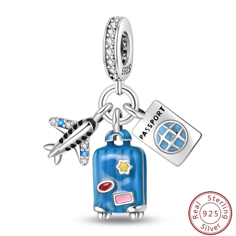 Love Traveling Copper Backpack Suitcase Luggage Camera Airplane Charms 3Mm Diy Fine Jewelry Making