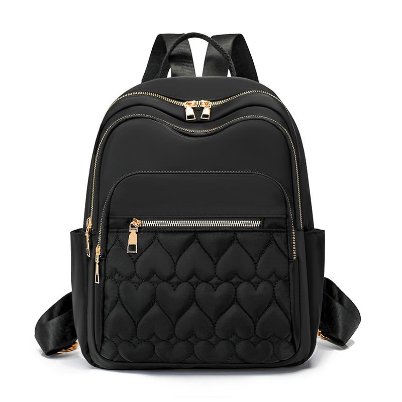 

Backpack Women s Embroidery Oxford Cloth Outdoor Travel Bag Student Schoolbag чёрный