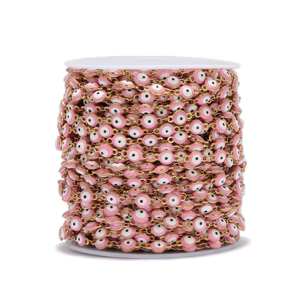 Colorful Stainless Steel Evil Eye Chain for DIY Jewelry: Bracelets & Necklaces