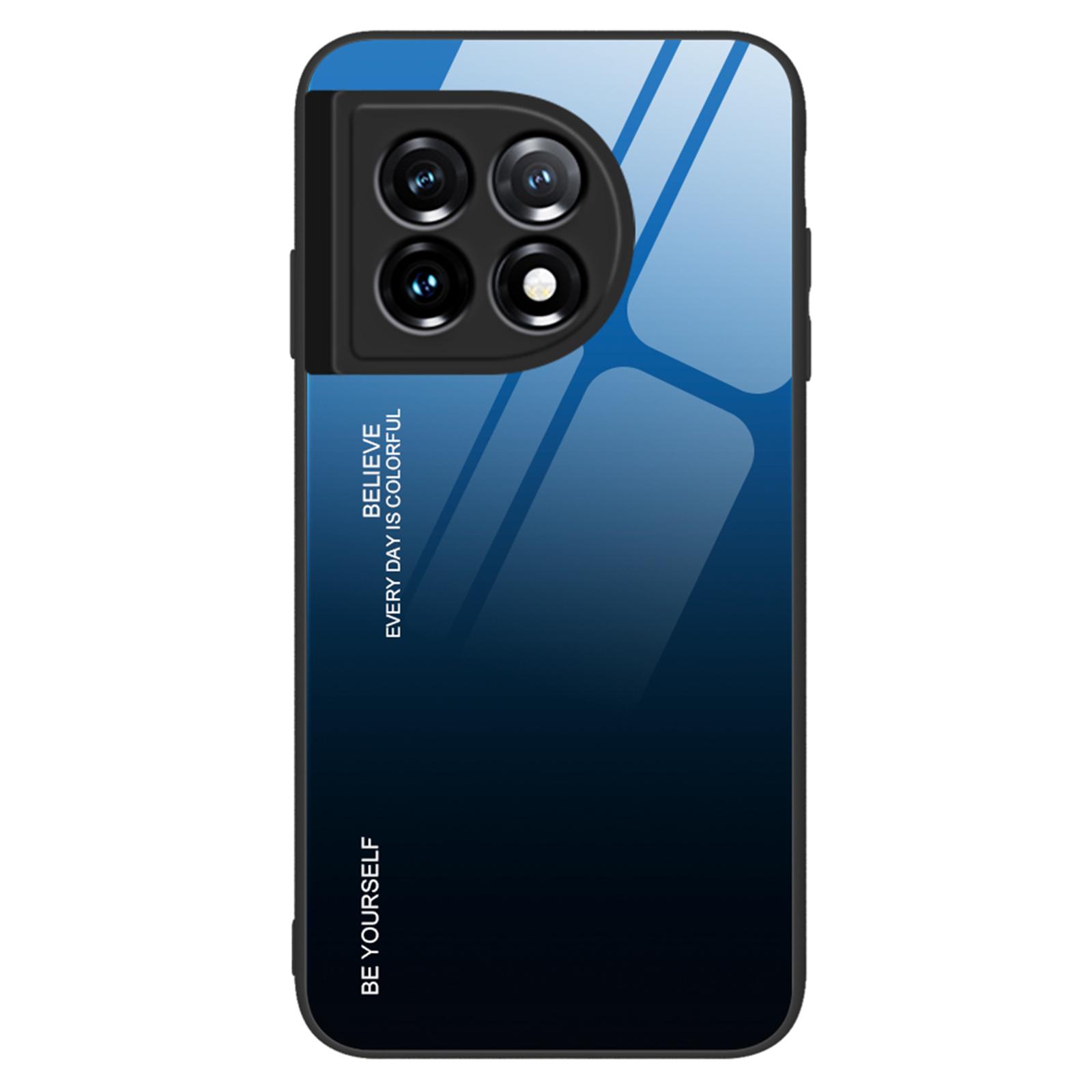 

Gradient Color Phone Case for OnePlus 11 5G Tempered Glass PC TPU Anti-Scratch Phone Cover Blue/Black