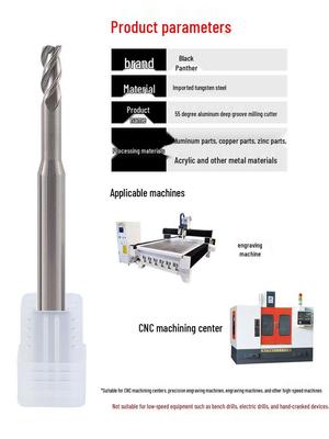 55° Tiefnuten-Hartmetall-Fräser mit 3 Schneiden und langem Hals für Aluminium
