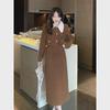 Women's French Retro Corduroy Two-Piece: Doll Collar Short Coat & Slim Long Skirt In Autumn Contrast Colors