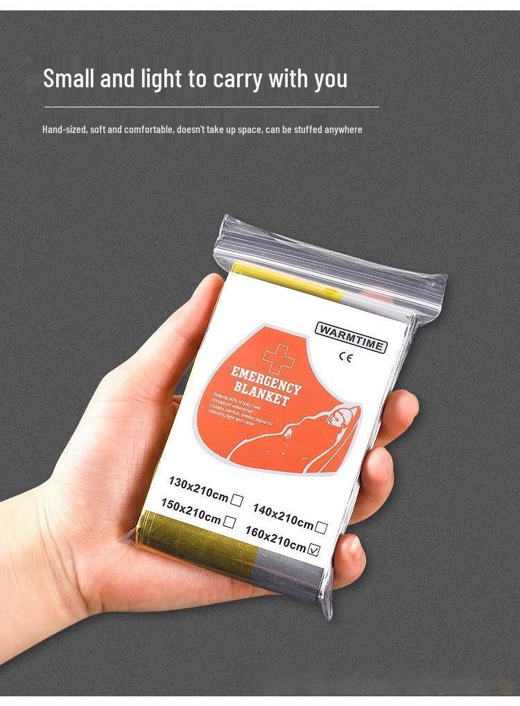 Portable Emergency Thermal Blanket: Outdoor Survival, Anti-Freeze, Anti-Hypothermia, Thick Aluminum Foil for Camping and First Aid.