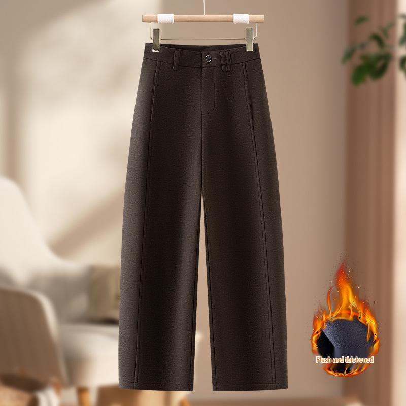 

Popular Douyin-Style Lambswool Velvet Pants for Petite Women: Straight, Bootcut, Wide-Leg Options for Autumn/Winter 2XL кавовий