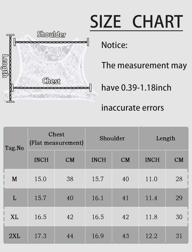 Seksowne Koronkowe Podkoszulki Tank Top z Kwiatową Przezroczystością i Oddychającym Rozciągliwym Materiałem Rozmiar XL Męskie Nadruki, Kamizelka, Koszula, Bez Rękawów, Modelujące Mięśnie, Białe,