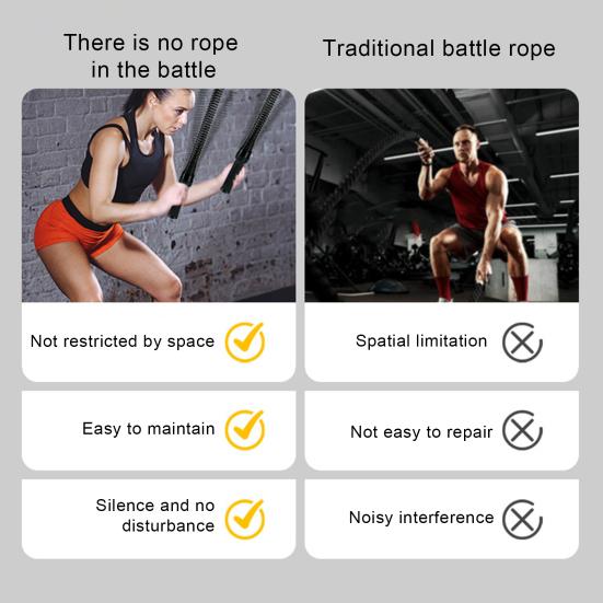 2Pcs Ropeless Battle Rope Lightweight Portable Workout Rope Muscle Arm Strength Training