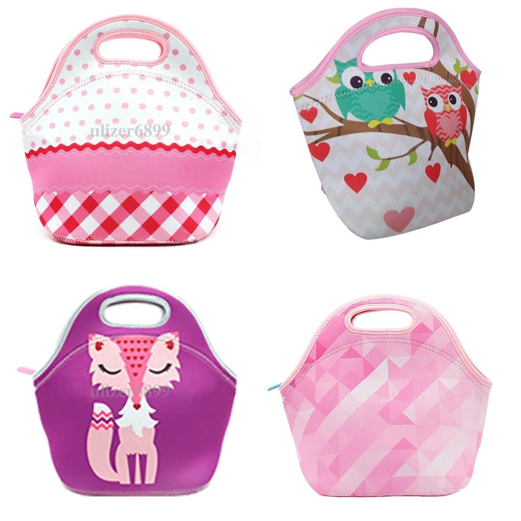 Childrens Insulated Food Cooler Bag With Rubber Construction For Travel And Picnic Use