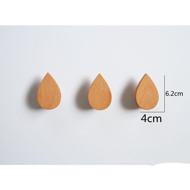 Nordic Solid Wood Star & Moon Wall Hook Set - Punch-Free Design for Coats & Hats