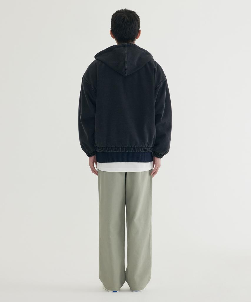 COVERNAT Twill 2-Tuck String Pants Dark Gray