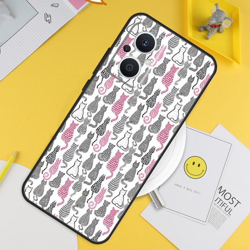 Funny Cat Collage For OPPO Reno 13F 11F 12F 14F 10 11 12 13 14 Pro 8T 7 8 Lite OPPO Find X8 X6 X5 X9 Pro Case