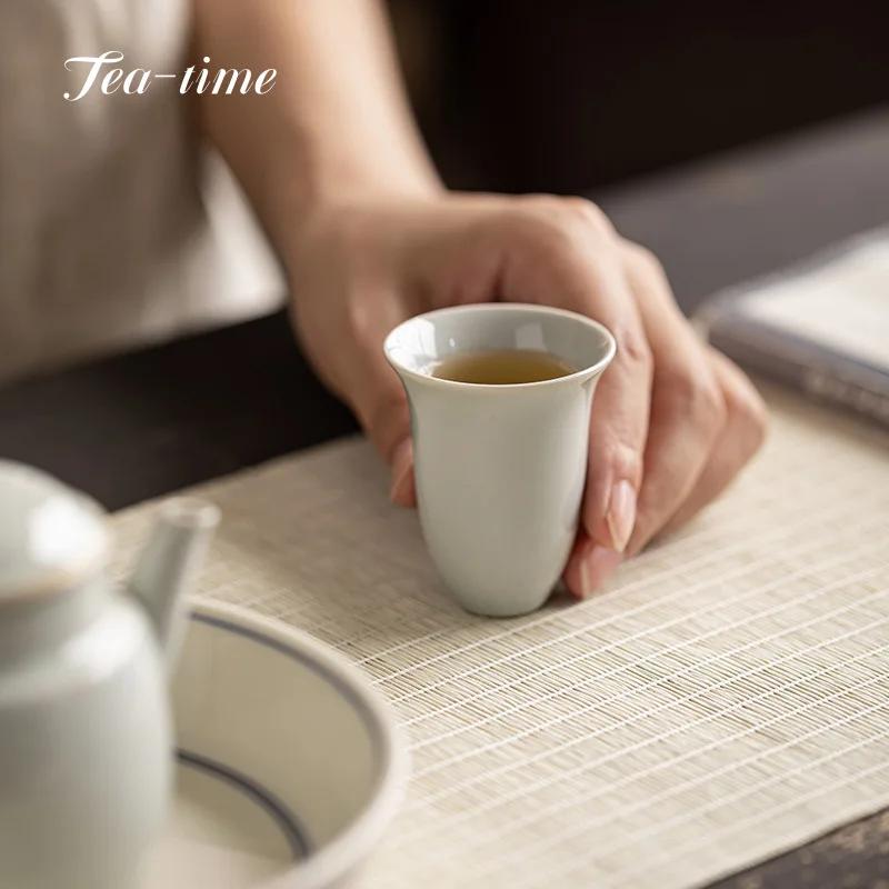 Dehua 2 Stück/Set 40ml Retro Handgemacht Keramik Antik Glasiert Meistertassen Chinesisches Kung Fu Teegeschirr Einzelne Kleine Teetasse Verkostungstasse