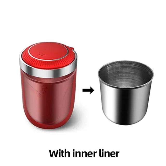 

Прочная металлическая автомобильная пепельница со светодиодной подсветкой, антизапаховая пепельница для автомобиля, аксессуары для украшения интерьера автомобиля красный