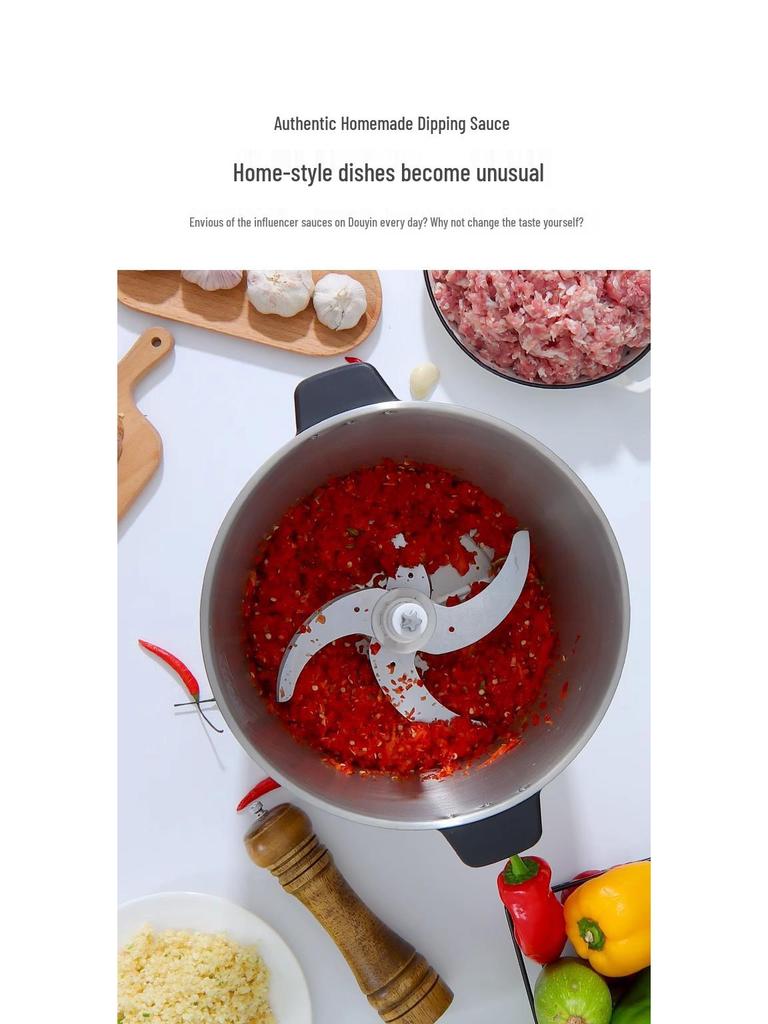 High-Power 1800W Electric Meat Grinder & Vegetable Chopper with Large Capacity