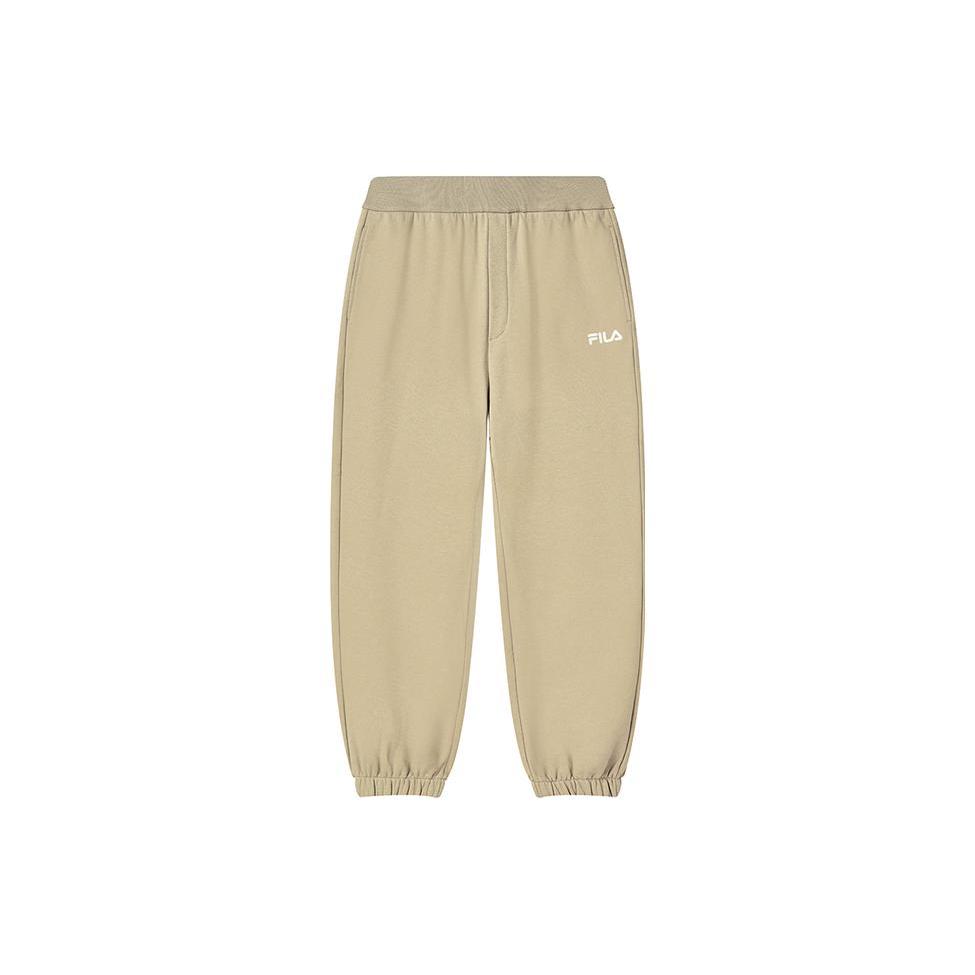 FILA Knitted Sweatpants Unisex Khaki Thickened Cuffed Pants F51M249698FLK L