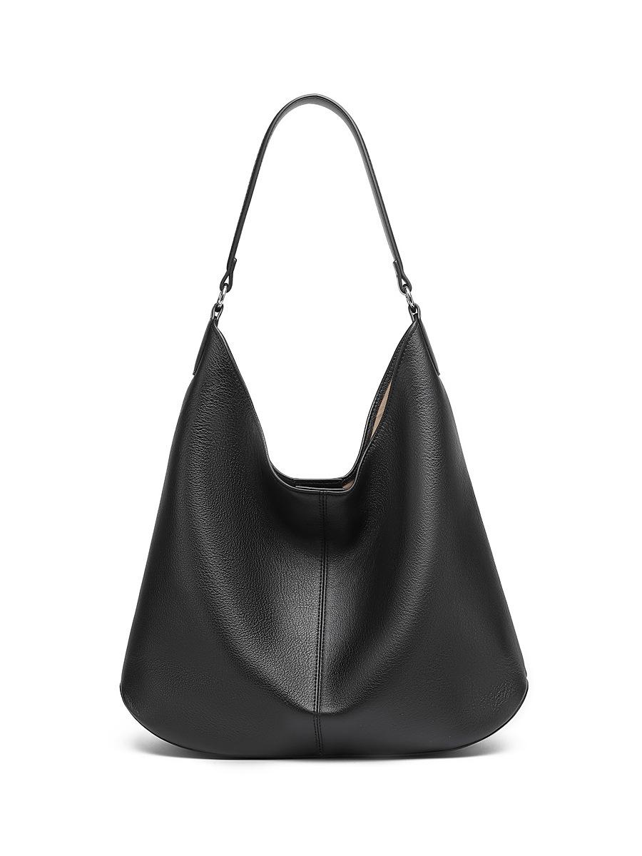 

Chic Large Capacity Genuine Leather Shoulder Tote Bag чёрный