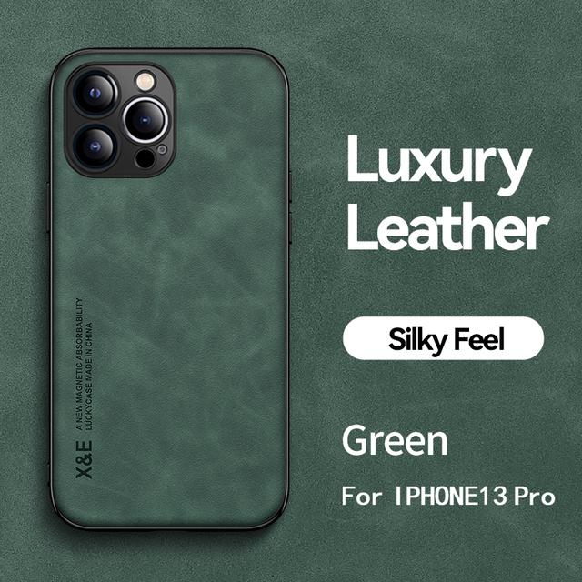 

Роскошный кожаный магнитный силиконовый чехол с автомобильным креплением для Iphone 11 12 13 14 Pro Max Mini Xr X Xs Se 7 8 Plus противоударный чехол for se 2022