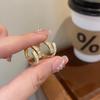 Niche Zirconia Geometric Round Earrings - French Exquisite Simple Versatile Women's Ear Jewelry