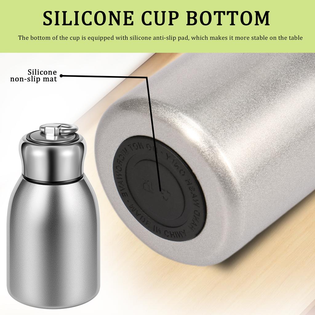 2Pcs Mini Stainless Steel Water Bottle 10oz Insulated Water Bottle Leakproof Travel Mug Portable Small Water Bottle for Home