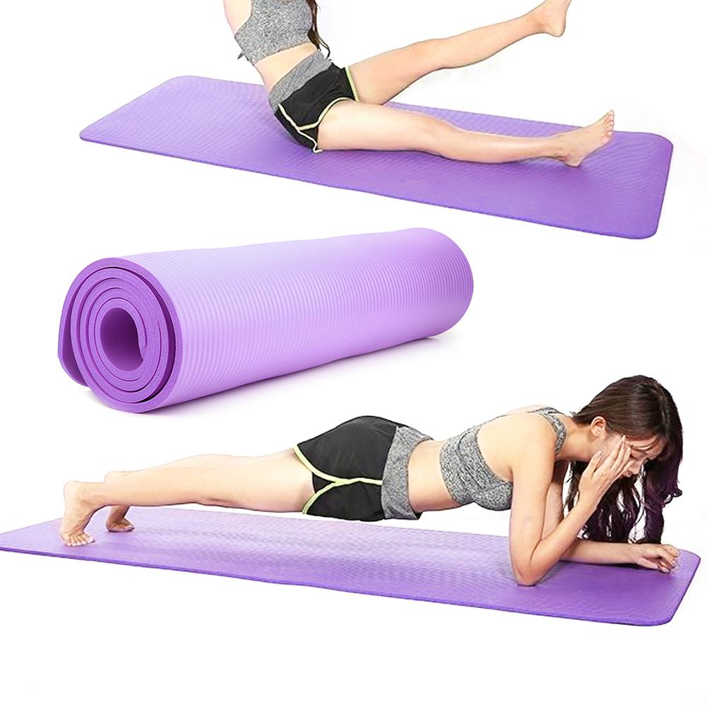 Lengthen NBR Pad Widened Non-Slip Mat Multifunction Fitness Exercise Cushion 183 X 61 X 1cm(Purple )