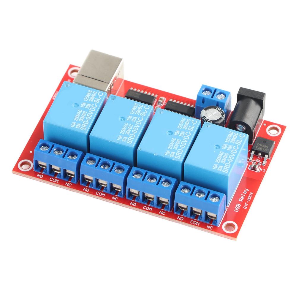 4 Channel Relay Module USB Drive Free DC Relay Board Computer Control PLC Board 3 Operating Modes 5V