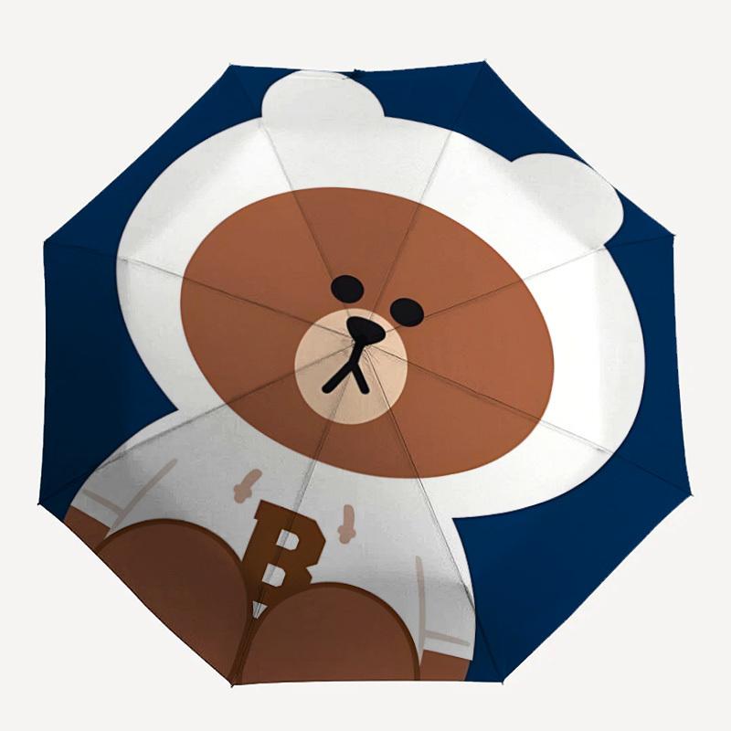 

1pc Brown Bear Line Automatic Folding Umbrella with 8-Rib Compact & Lightweight Design, Self-Opening/ Closing017
