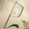 Long Handle Chinese Style Fan Exquisite Decorative Fan Home Decoration Hand Held Fans  Summer