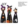Fall Home Party Accents Halloween Witch Table Decoration, Cute Wooden Centerpiece, Farmhouse Autumn Vintage Style Crafts Ornament with Broomstick