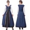 Halloween Medieval Renaissance square neck cinched waist dress vintage court aristocratic queen performance costume