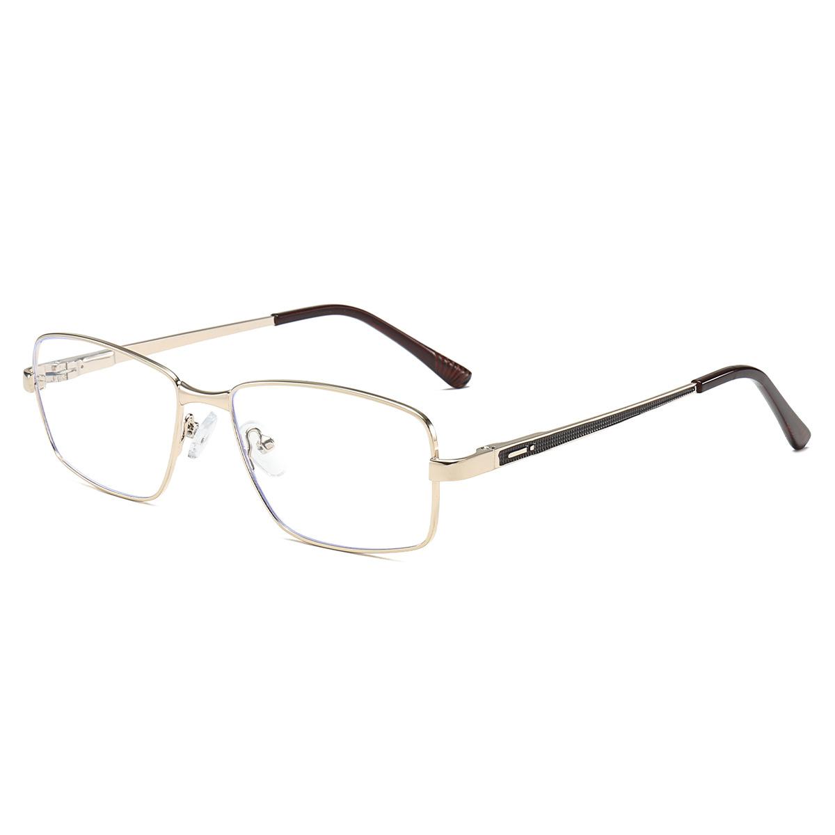 

55-17 New metal men s glasses frame anti-blue light reading glasses square frame full frame myopia prescription customization Anti blue light 0 золотой