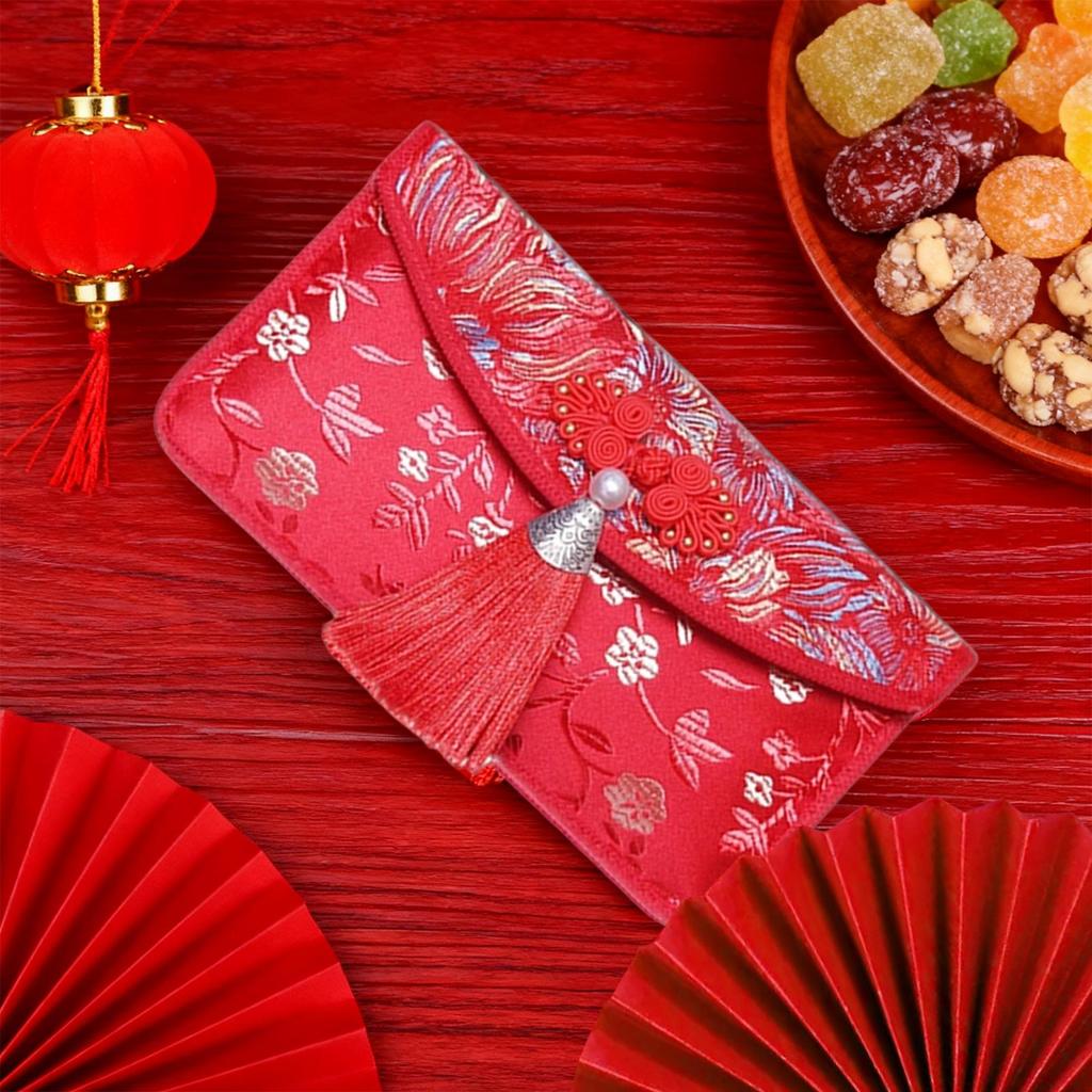 Red Envelopes Chinese Bronzing Foil Packets Wedding Red Envelope With Tassels For Adults Elders Home Family Gathering Holidays