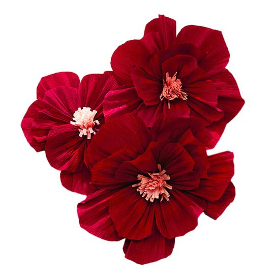 3Pcs Artificial Flower Three-Dimensional Design Festival Atmosphere Warm Joyful Colors Decorative Paper Flowers Home Party Office Gift Background