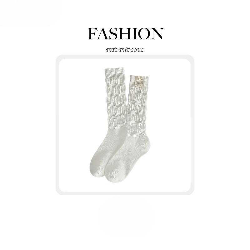 Lolita Girls Solid Color Socks Loose Long Summer Socks Middle Tube Japanese College Princess Socks Sweet JK Streetwear Hosiery
