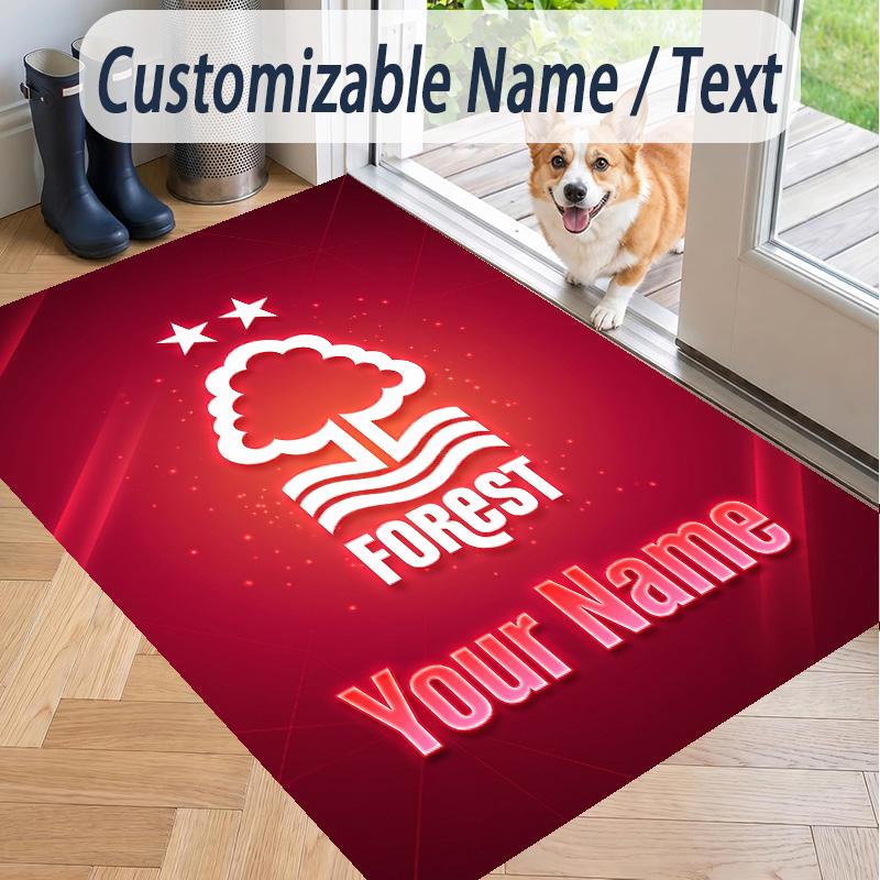 Custom Text Printed Rug Nottingham Forest FC Non Slip Floor Carpet For Home Room Decor