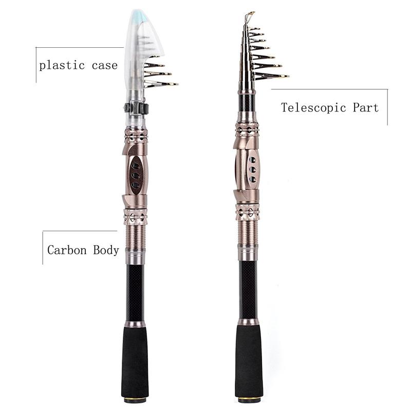 SOUGAYILANG Canne à pêche rotative Cabon 1.5-3.3M poteau télescopique voyage pêche en eau douce en eau salée