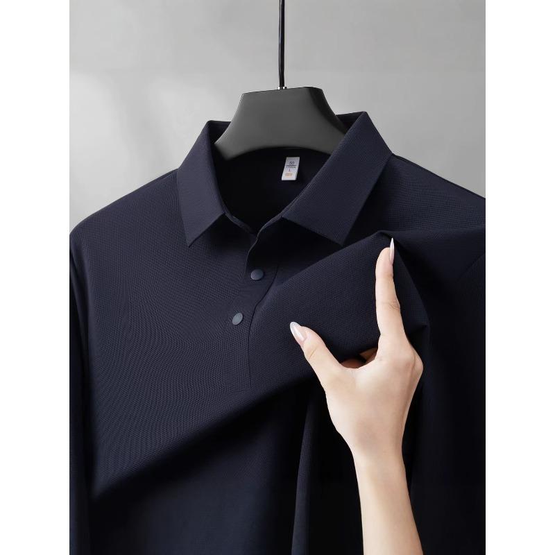 STORN Fashion New Solid Color Short Sleeve Polo Shirt Luxury Ice Silk Breathable Men Summer Business Casual Comfort Versatile T-shirt
