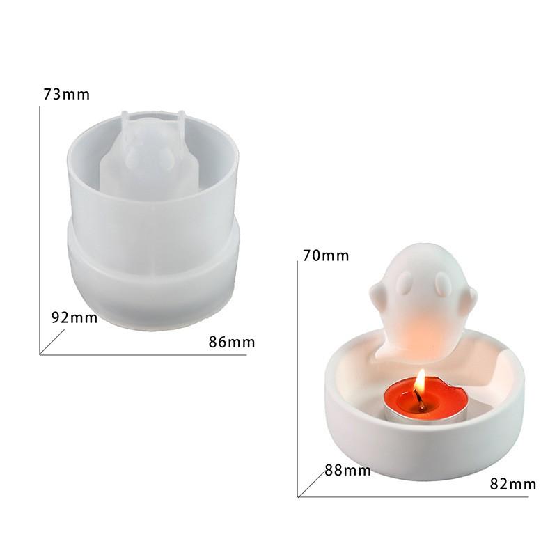Halloween Silicone Mold Floating Ghost Gypsum Candle Cup Mold DIY Decoration Desktop Jewelry Storage Tray Handicraft Production