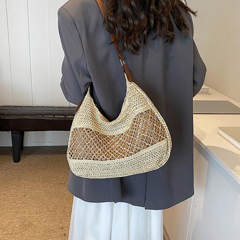 Woven Summer Fashion Straw Bag Beach Holiday Crossbody Bag Shopping Large Capacity Shoulder Bag For Ladies Women
