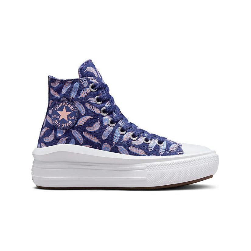 Converse Chuck Taylor All Star Move Platform High GS Feathers Kids Sneakers Purple Dark-Purple-Dust Royal-Pulse A01515C