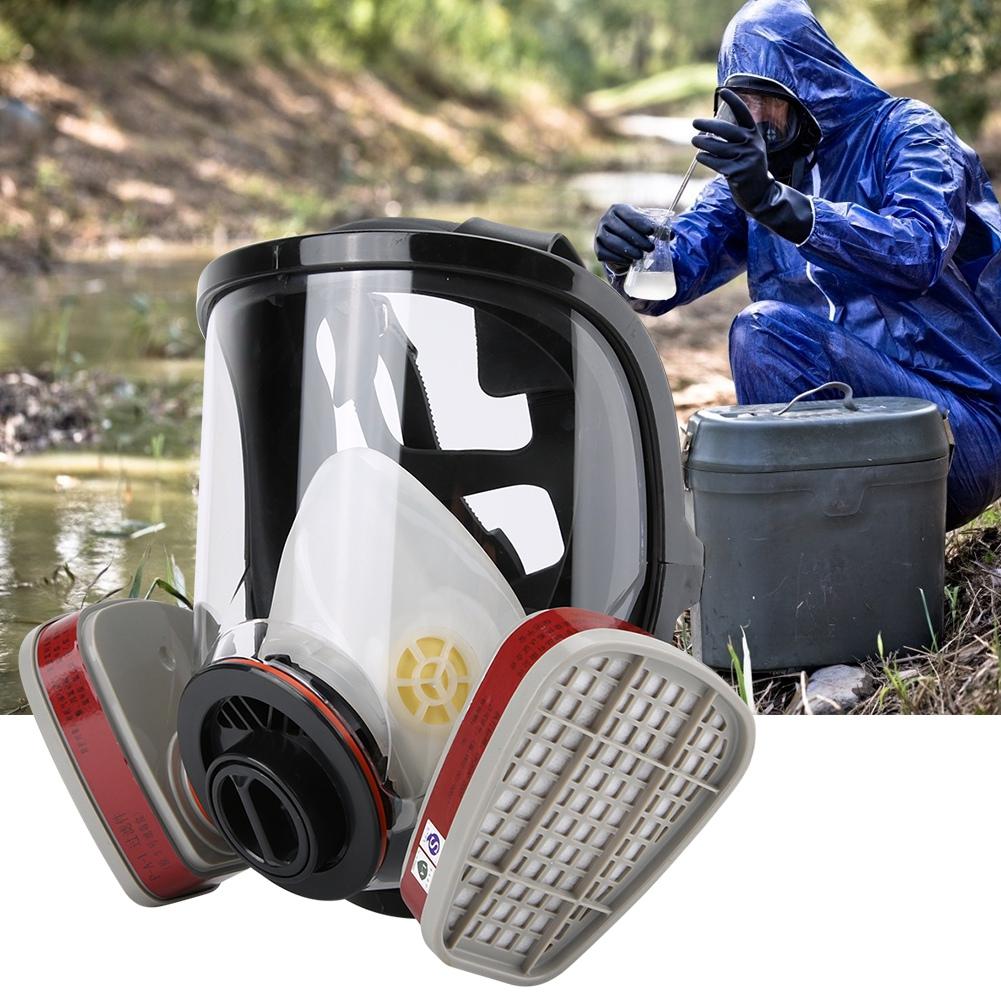 Respiratore facciale Verniciatura a spruzzo Doppia filtrazione Maschera antigas a pieno facciale in gel di silice