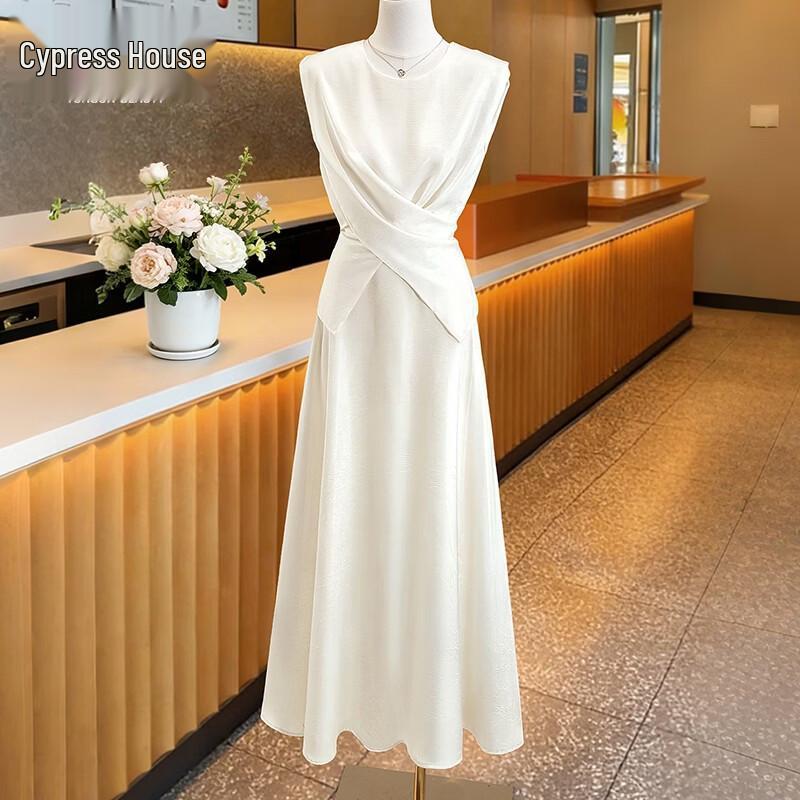 Elegant Solid Color Two-Piece Skirt Set S абрикосовый
