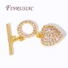 18K Gold Plated Brass with Zircon End Clasps Connectors For Jewelry OT Toggle Clasp For Necklace,DIY Bracelets Accessories