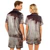 Couples Halloween Pajama Set Short Sleeve Button Down Shirt and Shorts Soft Casual Sleepwear S to XXXXL Matching Loungewear