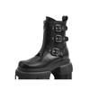Autumn and winter new women's Martin boots with an inner height of 8cm thick-soled medium tube small wind short boots