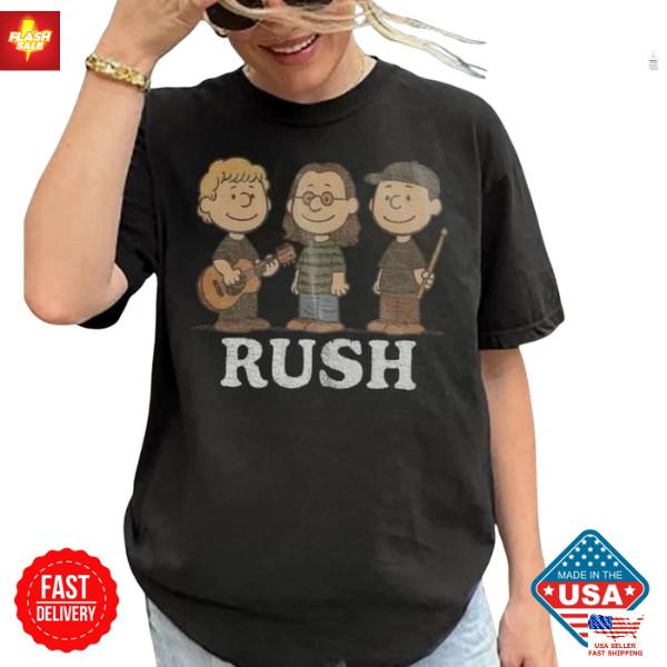 Rush Band Cartoon Fan Gifts Unisex T-Shirt Rush Inspired Tee S-5XL Fan Music Tee Unisex T-Shirt XL
